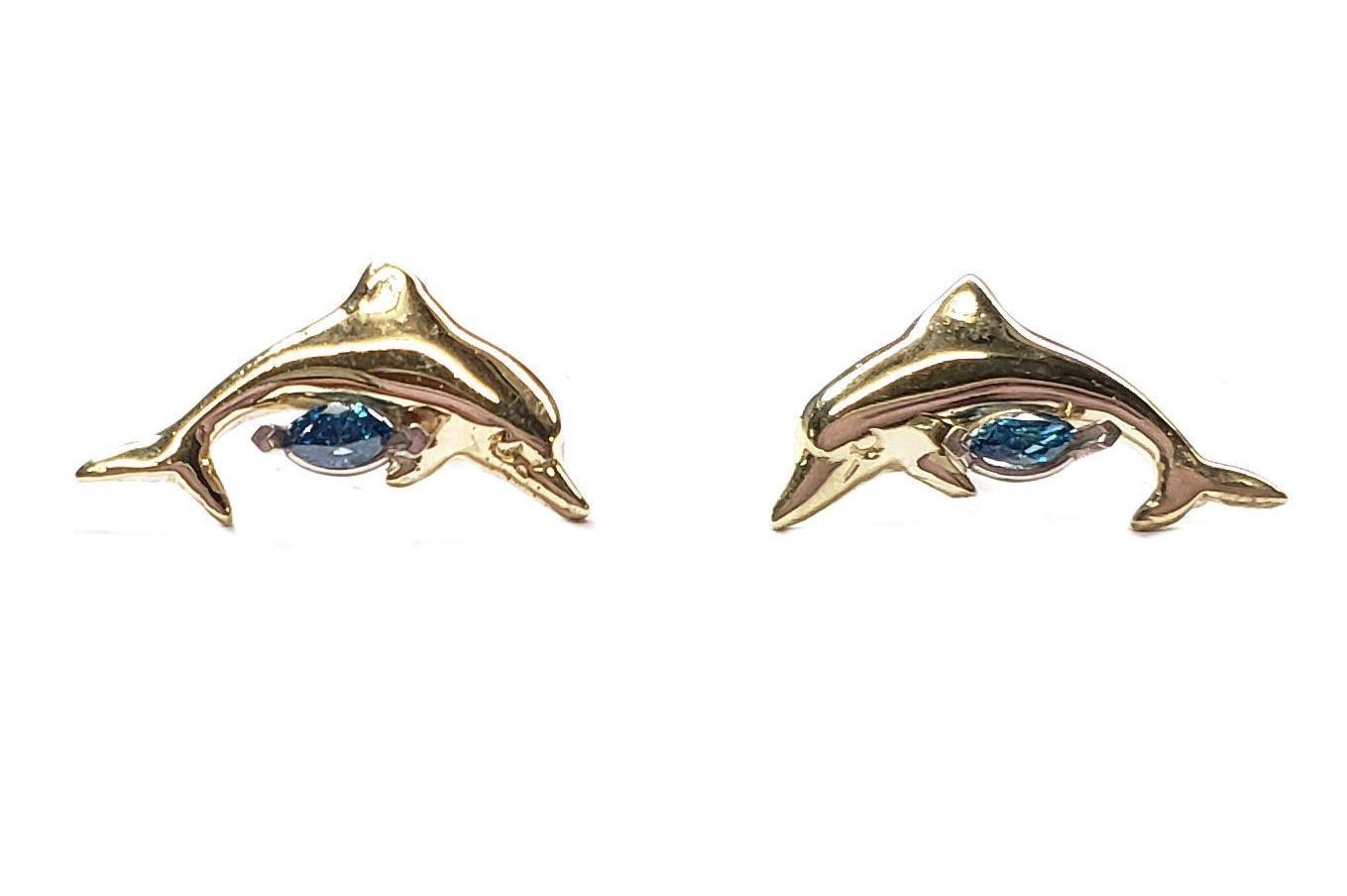 14k White Gold Dolphin Earrings – Busy Bee Jewelry