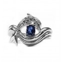 Dolphin Ring, "Independence Day" style in Sterling, Choose Your Center Stone