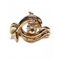 Dolphin Engagement Ring, "Independence Day" style setting 36pt.Diamond