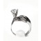 Single Dolphin Engagement Ring, Large Head.1/3ct. Diamond