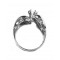 Double Dolphin Engagement Ring w/ 1/2ct. Marquise Center Diamond