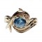 Dolphin Ring, "Independence Day" style setting 74pt Blue Oval Diamond